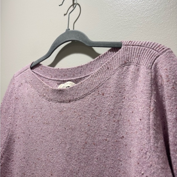 LOFT • Women’s Cotton Blend Purple Speckle Pullover Sweater Size Large - Picture 4 of 6